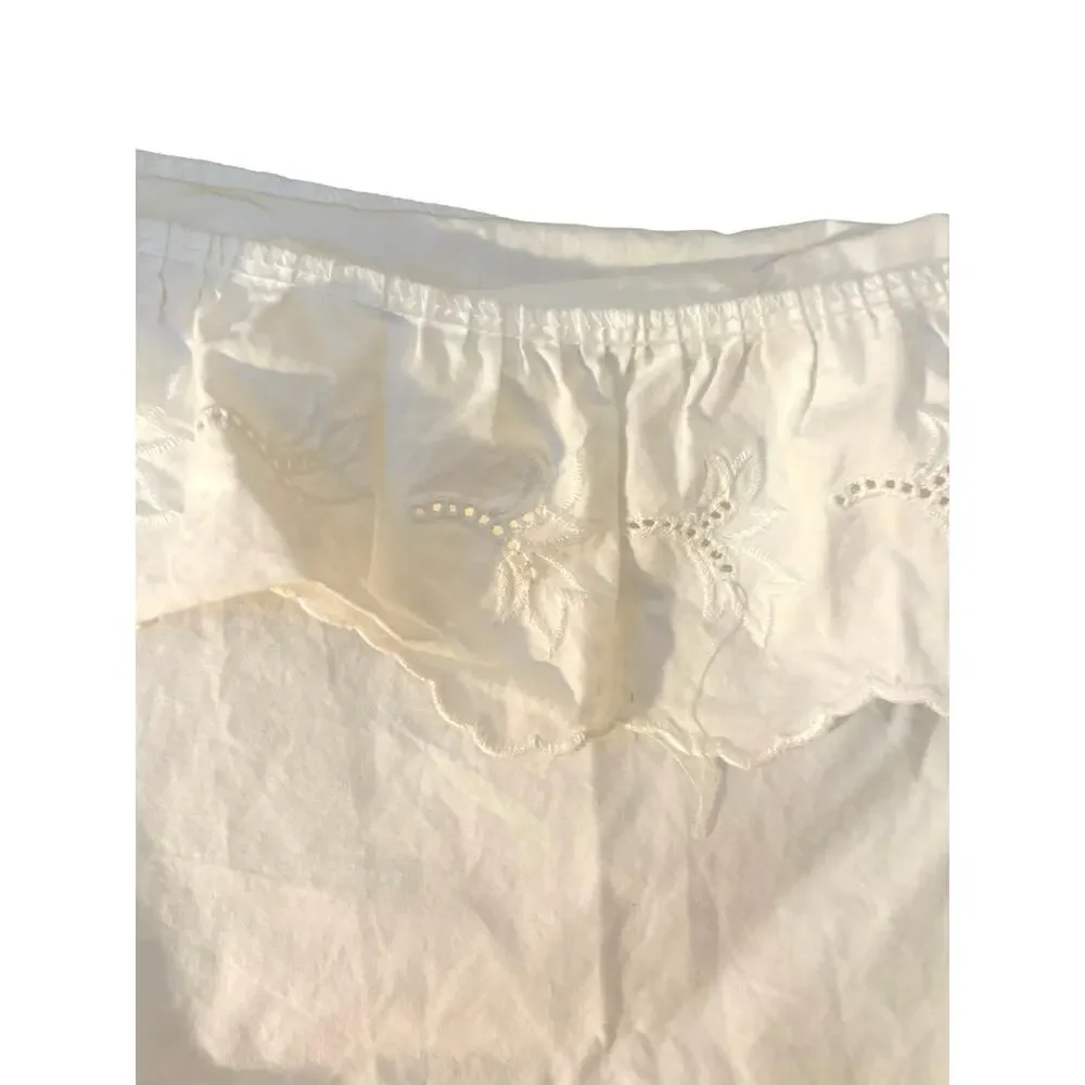 Lauren Ralph Lauren King Size White Pillowcase 100% Cotton Cottage Chic Shabby